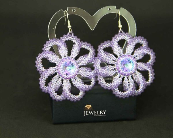 handcrafted Lacy earrings dark Purple in Australia